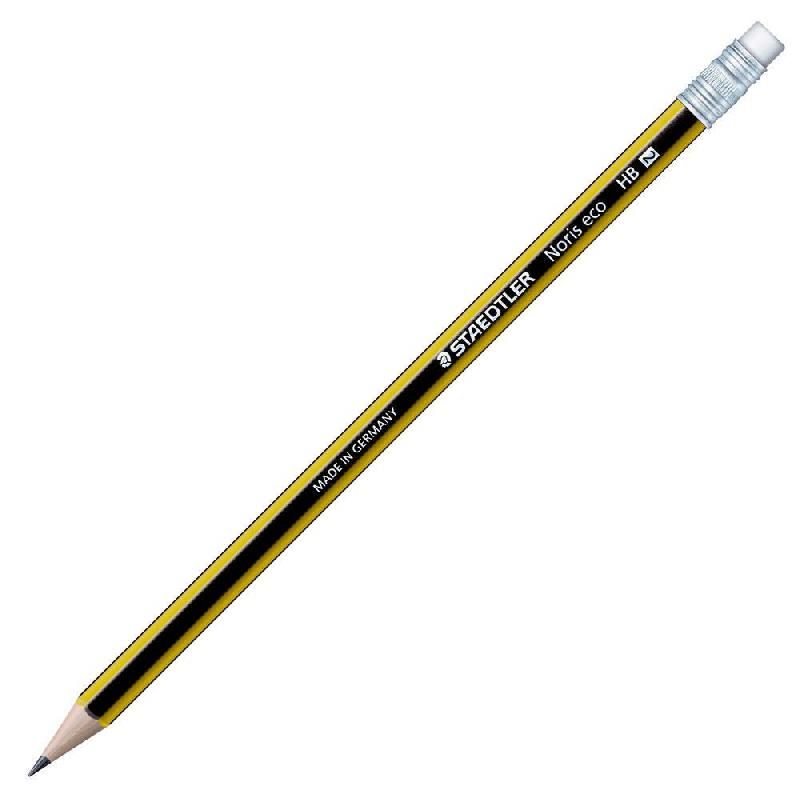 STAEDTLER CRAYON PAPIER NORIS ECO HB AVEC GOMME - STAEDTLER (LOT DE 12)