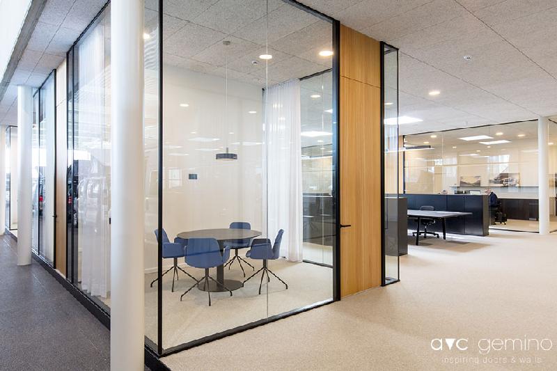 Système de porte/cloison G80 + DW - Paroi en verre simple/double vitrage - Profilé bois_0
