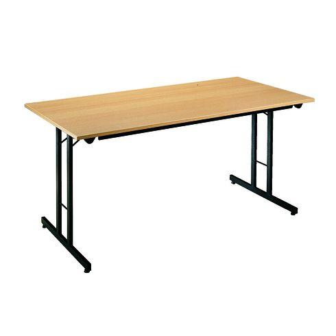 TABLE PLIANTE MULTI-USAGES L 160 X P 80 CM HÊTRE / PIED NOIR
