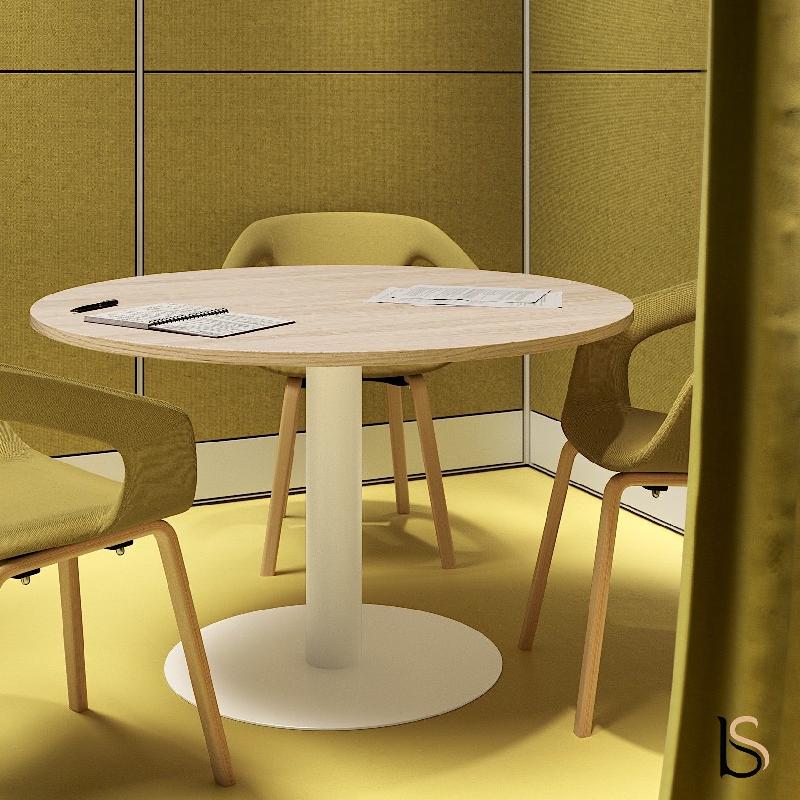 Table ronde ROL - Mobel Linea - 100, Blanc, Anthracite_0