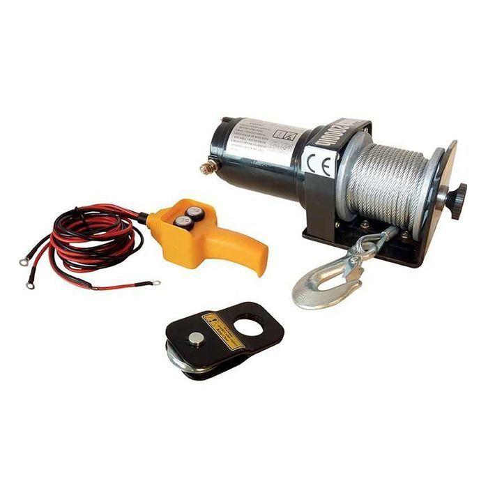 Treuil de traction électrique 12V - 900 kg - DRAKKAR - avec commande à distance et câble de 15m_0