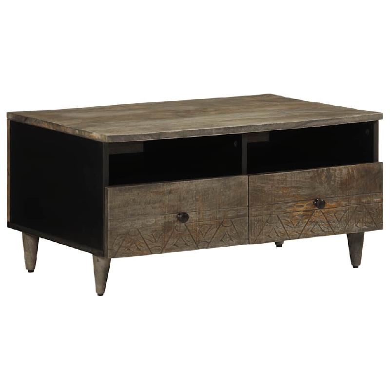 VidaXL Table basse gris clair 80x54x40 cm bois massif de manguier Modèle Sirius Premium - 4017805_0