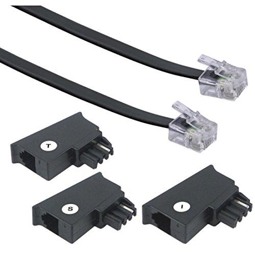 SCHWAIGER 10m RJ-11 - RJ-11 - Câble téléphone noir TAL6310 533 - Connecteurs mâles RJ-11_0