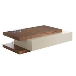 AC ANGEL CERDA Angel Cerdá Table basse rectangulaire en bois beige et noyer 2105C 140 x 80 x 33 - marron Bois manufacturé 8435631021421_0