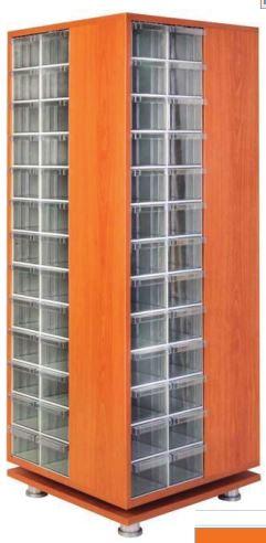 Armoires bois rotatives à tiroirs - Code SD140 - Dimensions extérieures 530x530x1340 mm_0