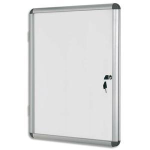 Bi-office vitrine d'affichage intérieur earth magnétique, 6 feuilles, cadre en aluminium l72 x h67,4 cm_0