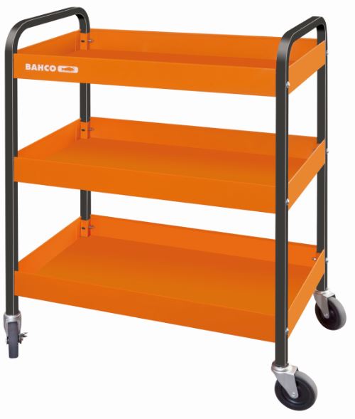Chariot en aluminium à trois plateaux - orange - 759 mm x 432 mm x 1 025 mm - 1470KC3_0