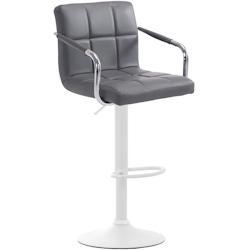 CLP Tabouret de bar Lucy V2  en similicuir avec Piètement en Métal Gris/Blanc - gris polyester 315660_0