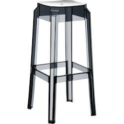 Décoshop26 - Tabouret de bar x1 intérieur ou exterieur design moderne plastique couleur noir transparent 10_0004873 - noir 3000252339597_0