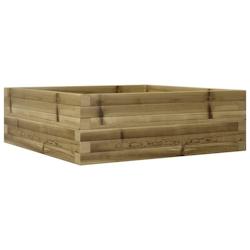 Helloshop26 - Jardinière bac lit surélevé plantes fleurs terrasse jardin 70 x 70 x 23 cm bois de pin imprégné marron 02_0037805 - 3000213965629_0