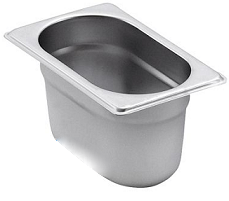 Lot de 10 bacs gastronormes GN 1/9 en inox 18/10 - Plusieurs hauteurs disponibles - Marque Sammic_0