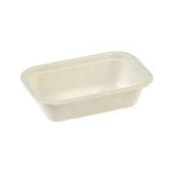 Naturesse Barquette canne à sucre sans PFAS 20,5 x 13 x 5,6 cm - 650 ml blanc (500 unités) - blanc Bagasse 3457.N_0