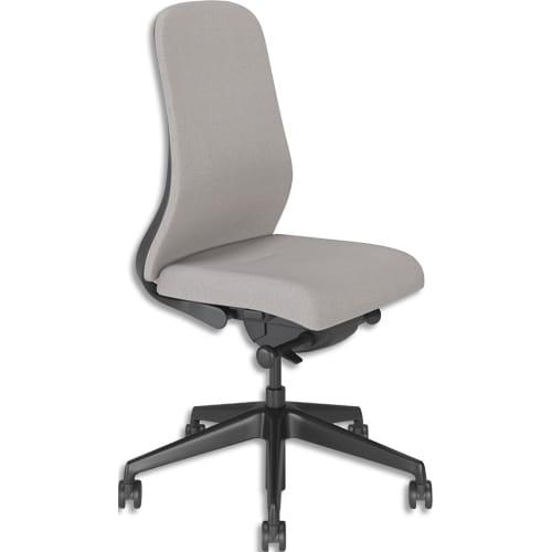 Fauteuil souly synchrone ergonomique et design avec placet dossier,assise et dossier en tissu beige foncé_0