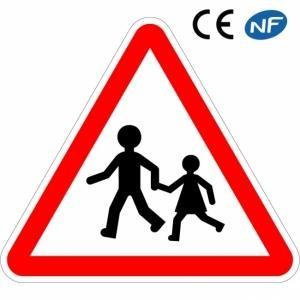 Panneau routier danger - Endroit fréquenté par les enfants (A13a) - Aluminium, 3 dimensions, Classe 1 & 2_0