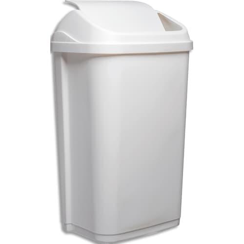 Probbax collecteur à couvercle basculant 25l blanc_0