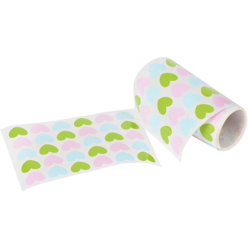 Rouleau de 900 gommettes adhésives cœurs - diamètre 20 mm - couleurs pastels assorties - AGIPA 16796_0