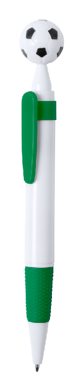 Stylo à bille en plastique - décoration football - encre bleue - couleur vert_0