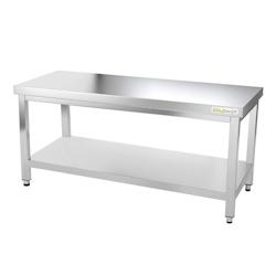 Table de travail en inox soubassement 1500 x 500 mm avec renfort PREMIUM / GOLDINOX - gris inox 3701770804702_0
