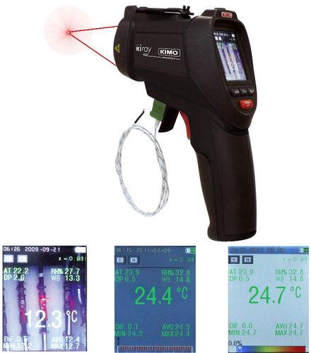 Thermomètre IR vidéo & photo - HR%, -50°C à +2200°C, 50:1, double visée laser, entrée sonde type K - KIMKIRAY400_0