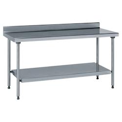 Tournus Equipement Table inox adossée avec étagère inférieure fixe longueur 2400 mm Tournus - 424999 - plastique 424999_0