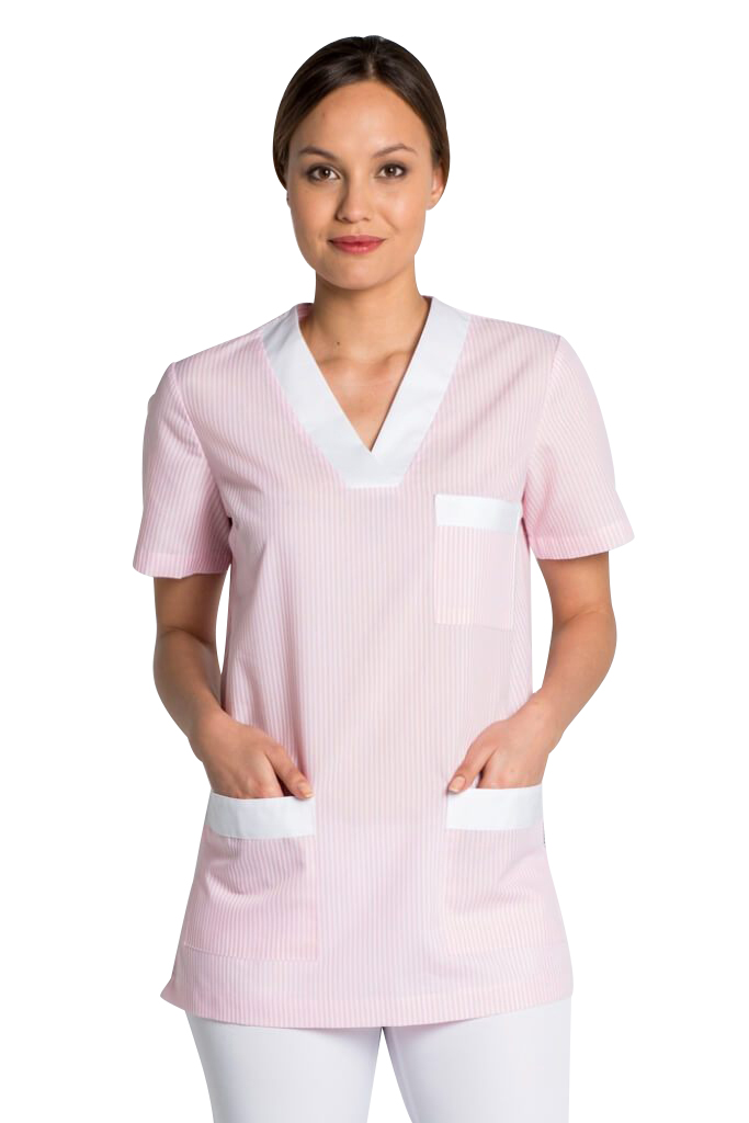 Dames Label Blouse Tunique médicale Col V SOYOU Robe d'uniforme médical Top Tunique de Travail médical Robe à Manches Courtes à 2 Poches