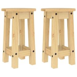 VidaXL Tabourets De Bar Lot De 2 Bois Massif De Pin - 4005699_0