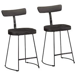 VidaXL Tabourets De Bar Lot De 2 Noir 49x43x79 Cm Bois Manguier Massif - noir 4013517_0