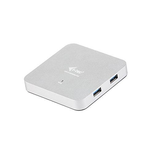 I-TEC U3HUBMETAL4 - Hub USB 3.0 à 4 ports avec adaptateur réseau - Câble 0,9m - Transfert 5000 Mbit/s - Couleur argent_0