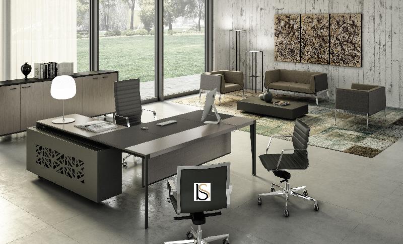 Bureau d'angle avec retour crédence design X9- Officity - 172, Droite, Ébène_1