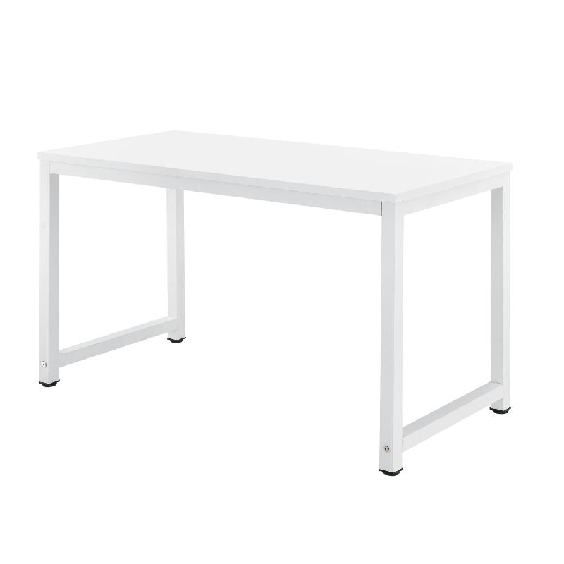 BUREAU RÉGLABLE POSTE DE TRAVAIL TABLE BOIS MÉLAMINÉ 120 CM BLANC 03_0001162_0