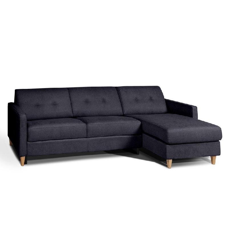 Canapé d'angle Norway - Matelas 16 cm - Système express - Sommier à lattes Renatonisi - Tweed gris platine_0