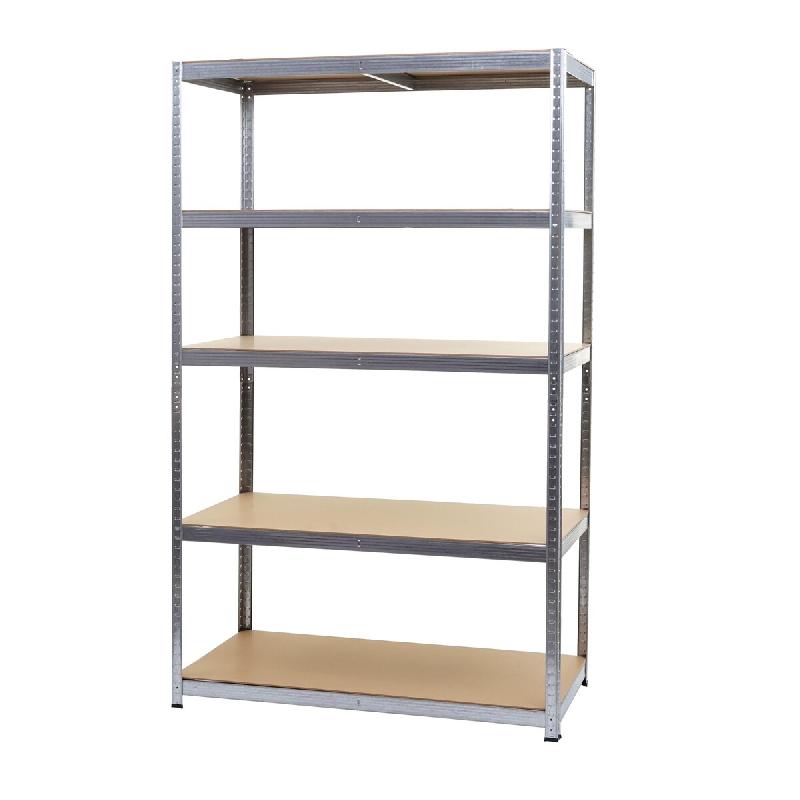 Décoshop26 - Étagère pour charges lourdes rangement cave enfichable acier 5 niveaux en métal galvanisées et MDF 200x120x60 cm 04_0008687 - métal_0