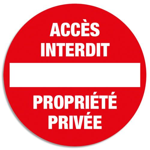 Exacompta panneau polypropylène non adhésif accès interdit propriété privée polypropylène 20 cm 67101e_0