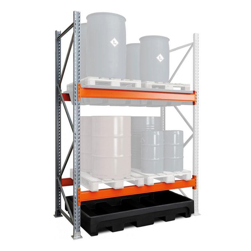 Extension pour rayonnage 18/405 avec bac de rétention PEMD - Huiles, fioul, gasoil, produits chimiques - CEMO - Référence 11463_0