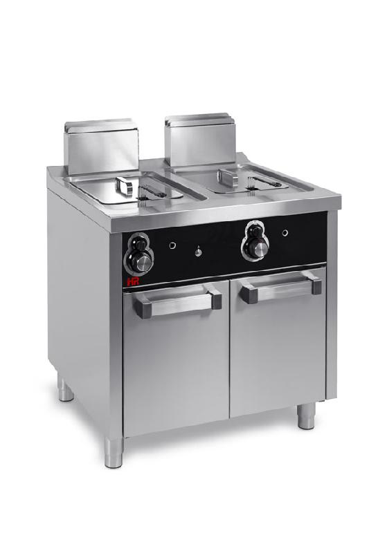 Friteuse à gaz professionnelle sur placard avec porte 12+12 litres profondeur 750 mm - FDG12L12L750E_0