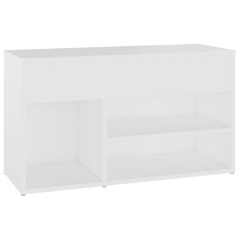 Helloshop26 - Banc à chaussures bottes commode étagère meuble entrée rangement 80 x 30 x 45 cm bois d'ingénierie blanc 02_0022891 - blanc Bois ma_0