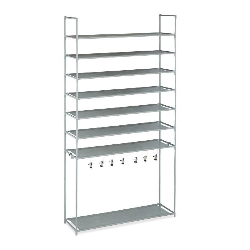 Helloshop26 - Étagère à chaussures 8 niveaux rangement pratique couloir 187 x 99 x 30 cm en acier noir 13_0011399 - noir acier 3000245754376_0
