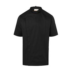 KARLOWSKY - Veste de cuisine homme manches courtes noire, taille 56, fermeture boutons-pressions_0