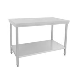 METRO PROFESSIONAL - Table de travail GWTS3127 en acier inoxydable 18/8, 120 x 70 x 88 cm, avec fond et pieds réglables - Argenté_0