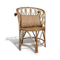 Now's Home - Fauteuil En Rotin Tresse Avec Coussin Terracotta - 3256390247823_0