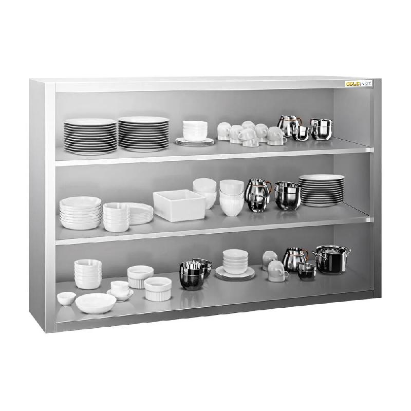 Placard mural inox 1200 x 400 mm / Hauteur 1000 mm ouvert PREMIUM - GOLDINOX - gris inox 3701770820047_0