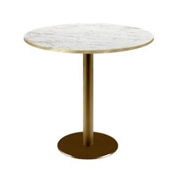Restootab - Table Ø70cm Rome bistrot marbre veiné - blanc fonte 3701665200817_0