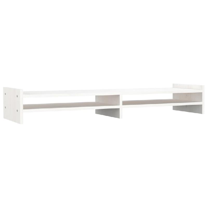 SUPPORT DE MONITEUR 100 X 27 X 15 CM BOIS DE PIN SOLIDE BLANC 02_0004427_0