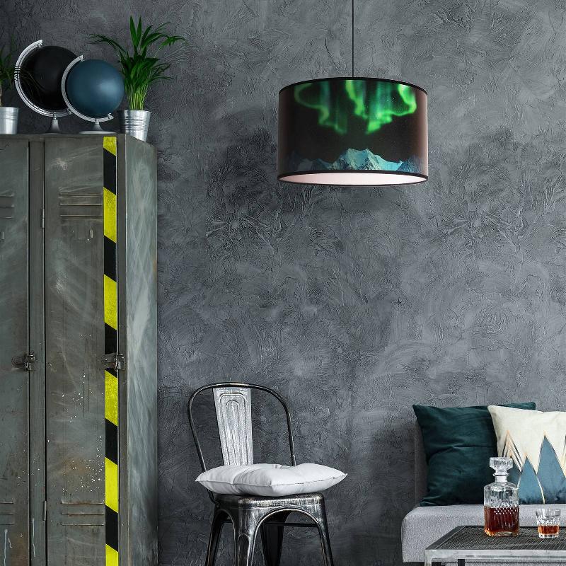 DUOLLA SUSPENSION PRINT L MONTAGNE, AURORE POLAIRE VERTE