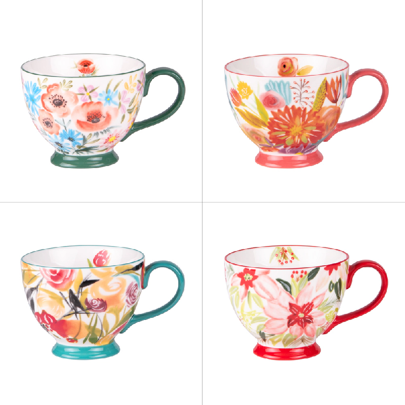 Tasse Jumbo Ivy 45 cl x4 -  Décoré Rond Grès Table Passion 15.5x11.5 cm - multicolore Grès 3106232800108_0