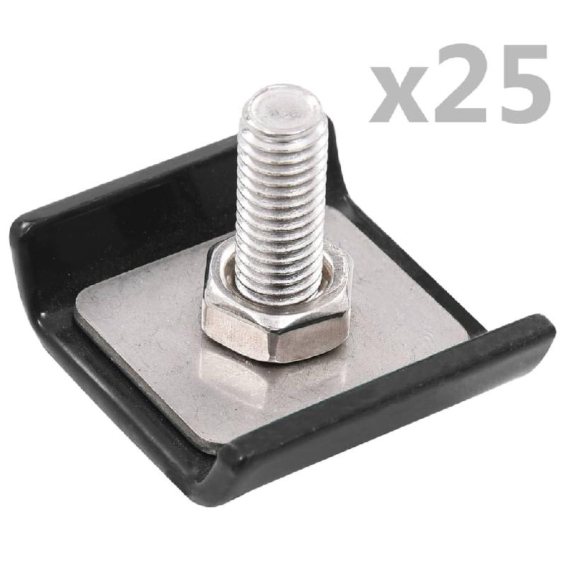 Vidaxl ensemble de 25 connecteurs de tapis de grille anthracite 144498_0