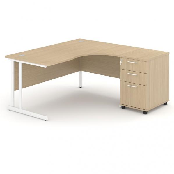 Bureau modulable en MDF mélaminé avec piètement métal Bureau compact_0