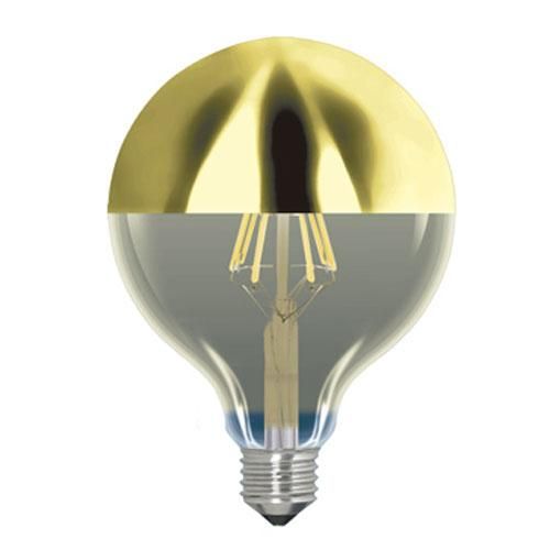 Ampoule LED E27 Globe 95 - Calotte dorée - Effet filament - 6W = 48W - 2200K - Dimmable - LAES_0