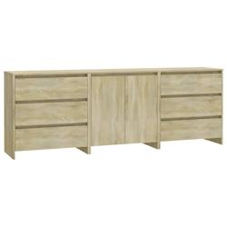 Helloshop26 - Buffet bahut commode armoire meuble de rangement organisateur cuisine salle de séjour salons 3 pcs sonoma bois 02_0037103 - 30002132150_0