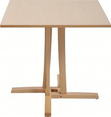 LA TABLE LIGNE JADE PIÈTEMENT CENTRAL CARRÉE 80 X 80 CM PIÈTEMENT MERISIER_0